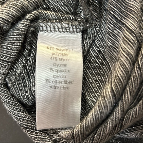 Maurice's Women's Top Shirt Metallic Silver Stripe Scrunched Sides Size Large - Picture 5 of 8